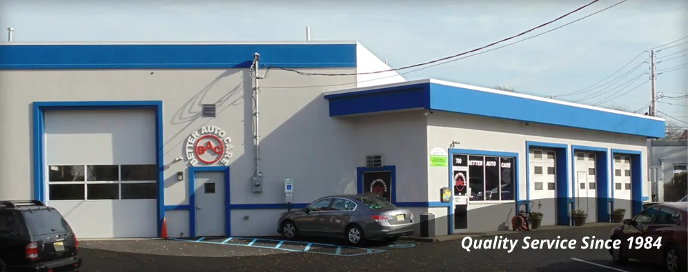 Better Auto Care shop exterior in Kenilworth, NJ with service bays and customer vehicles